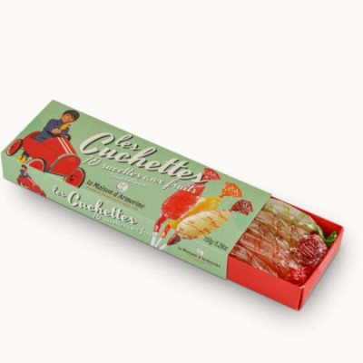Plumier de 10 cuchettes aux fruits.