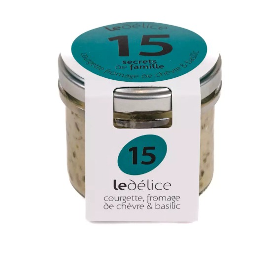 Délice courgettes, au fromage de chèvre et basilic